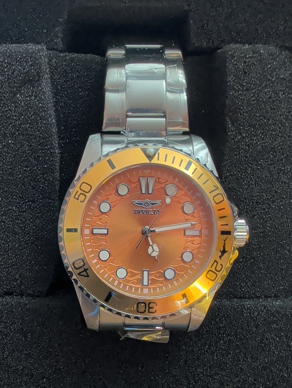 NWT Womens Invicta Pro Diver Stainless Steel Watch – Orange Dial & Bezel 34mm